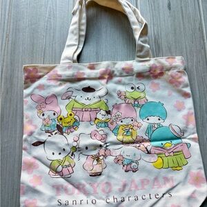 2020 Tokyo Japan Hello Kitty & Friends Sanrio Characters Sakura Canvas Tote Bag